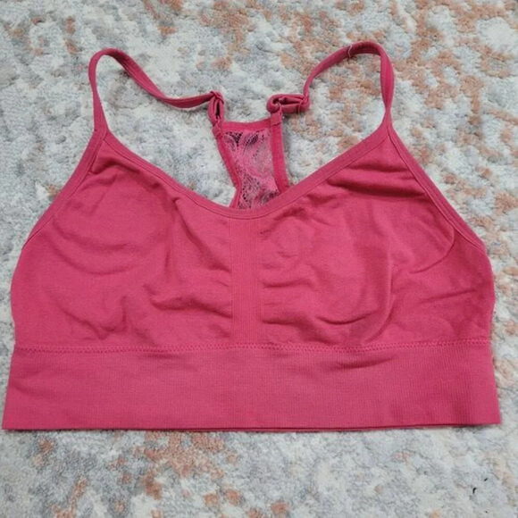 Nautica Pink Bralette with Lace Accent - Size Medium - Picture 2 of 4